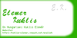 elemer kuklis business card